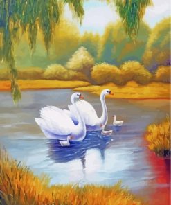 Aesthetic White Swans Paint By Numbers