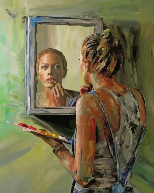 Woman Painting Paint By Numbers