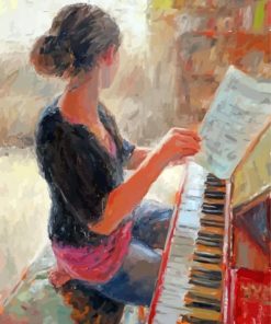 Woman Playing Piano Paint By Numbers