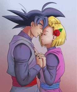 Android 18 And Goku Love Paint By Numbers