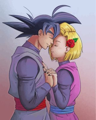 Android 18 And Goku Love Paint By Numbers