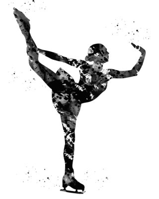 Black Ice Skater Paint By Numbers