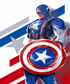 Captain America Illustration Paint By Numbers