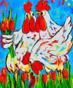 Colorful Chickens Paint By Numbers