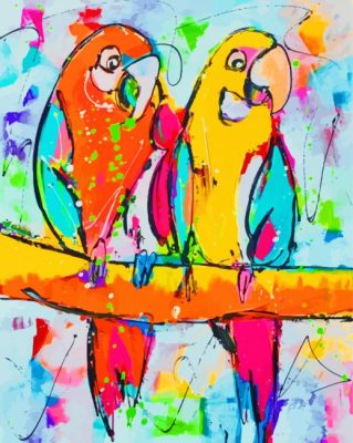 Colorful Parrots Paint By Numbers