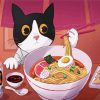 Cat Eating Noodles Paint By Numbers