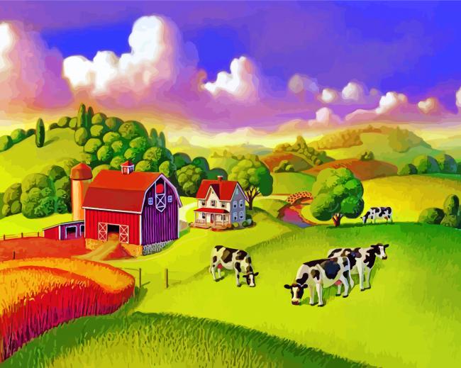 Farm Scenery Paint By Numbers