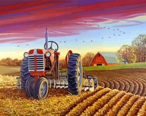 Farm Tractor Paint By Numbers - Painting By Numbers