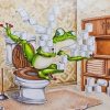 Frog In Toilet paint By Numbers