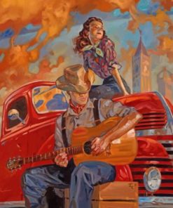 Guitarist And Lady Paint by numbers