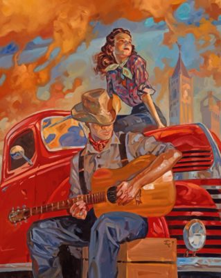 Guitarist And Lady Paint by numbers