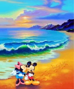 Mickey And Minnie In Beach Paint By Numbers