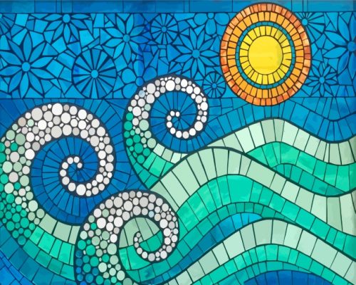 Mosaic Wave Paint By Numbers