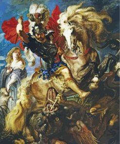 Saint George And The Dragon paint by numbers