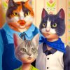 The Cats Family Paint by Number