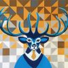 Blue Mr Deer paint by numbers