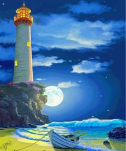Lighthouse Moonlight Paint By Numbers