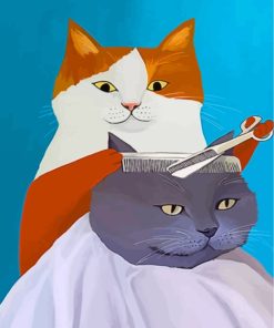 Barber Cat Paint By Numbers