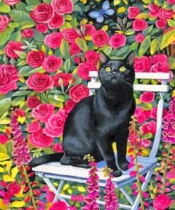 Black Cat On Chair Paint By Numbers