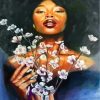 Black Woman And Flowers Paint By Numbers