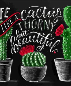 Cactus Quote Paint By Numbers