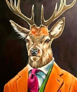 Mr Deer In Suit Paint By Numbers