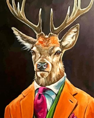 Mr Deer In Suit Paint By Numbers