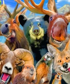 Crazy Animals paint by numbers