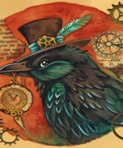 Crow Steampunk Paint By Numbers