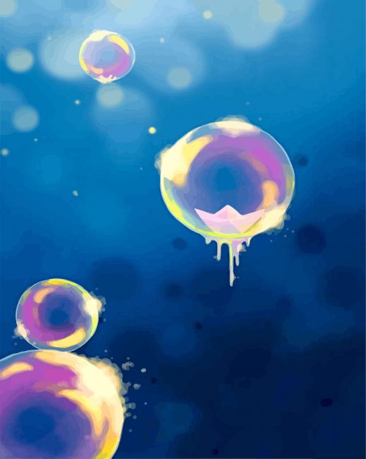 Cute Flying Bubbles Paint By Numbers
