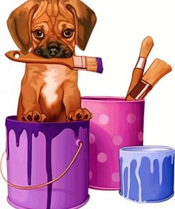 Cute Little Puppy Paint By Numbers