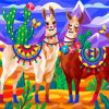 Illustration Cute Llamas Paint By Numbers