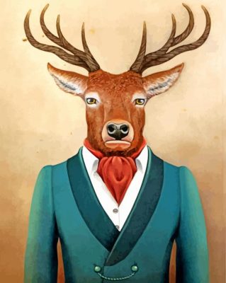 Deer Wearing A Suit Paint By Numbers