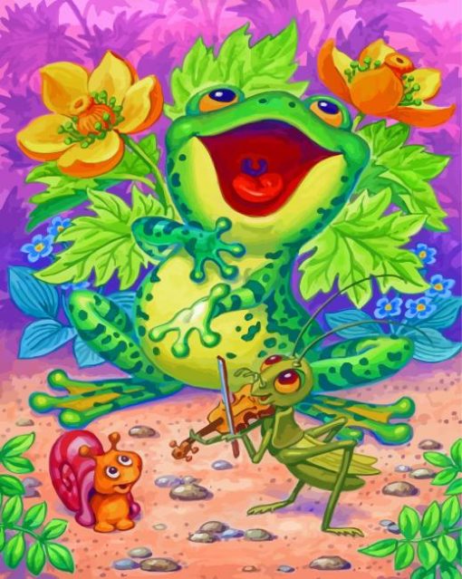 Frog Singing Paint By Numbers