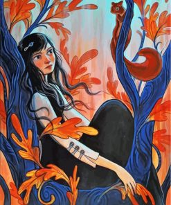 Girl And Squirrel Paint By Numbers