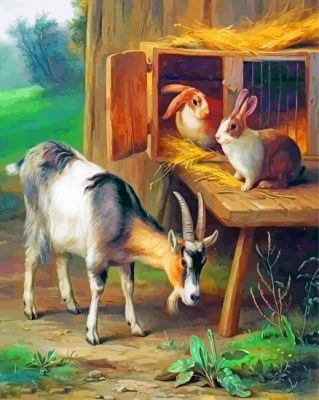 Goat And Rabbits Paint By Numbers