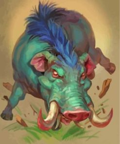 Green Boar Paint By Numbers