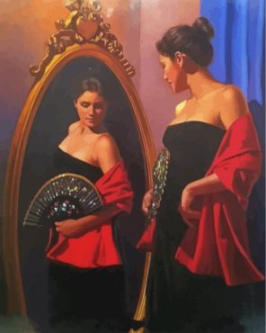Lady In The Mirror Paint By Numbers