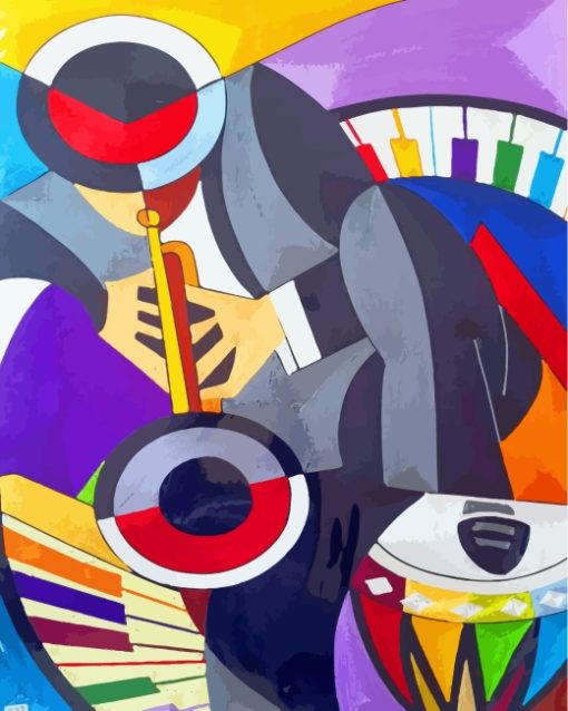 Man Playing Music Paint By Numbers