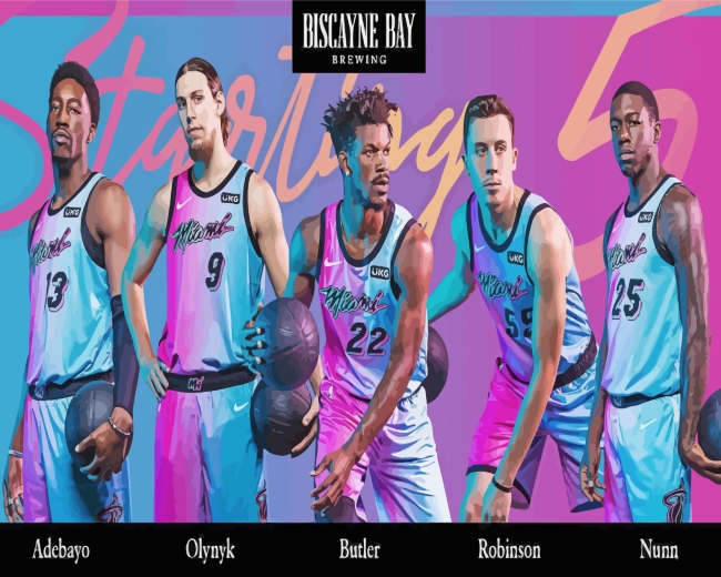 Miami Heat Basketball Players Paint By Numbers