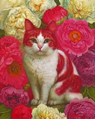 Pink Cat Paint By Numbers