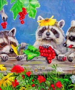 Raccoons Animals Paint By Numbers