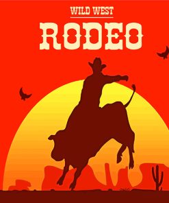 Rodeo Man Silhouette Paint By Numbers