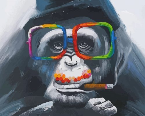 Smoking Monkey Paint By Numbers