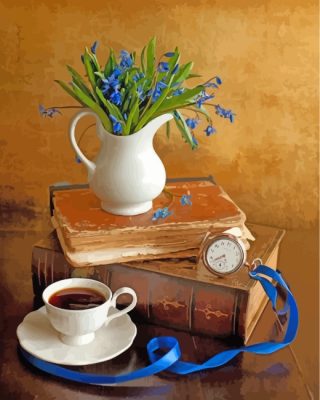 Vintage Coffee And Vase Paint By Numbers