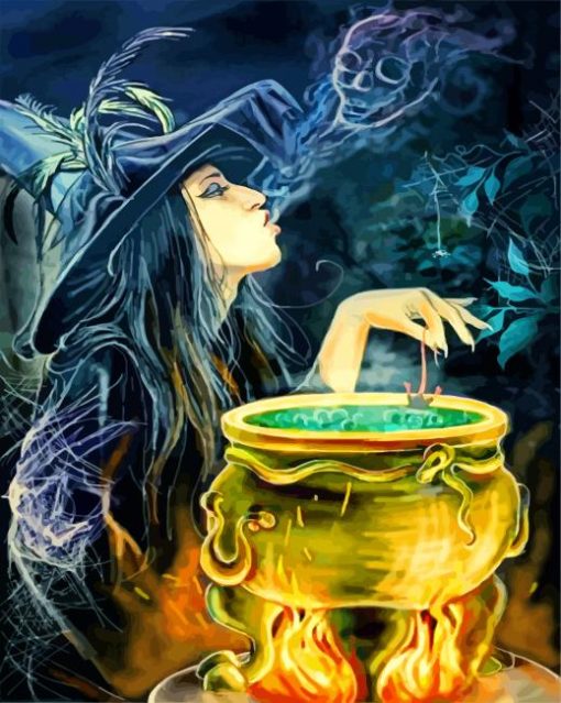 Witch Doing Black Magic Paint By Numbers