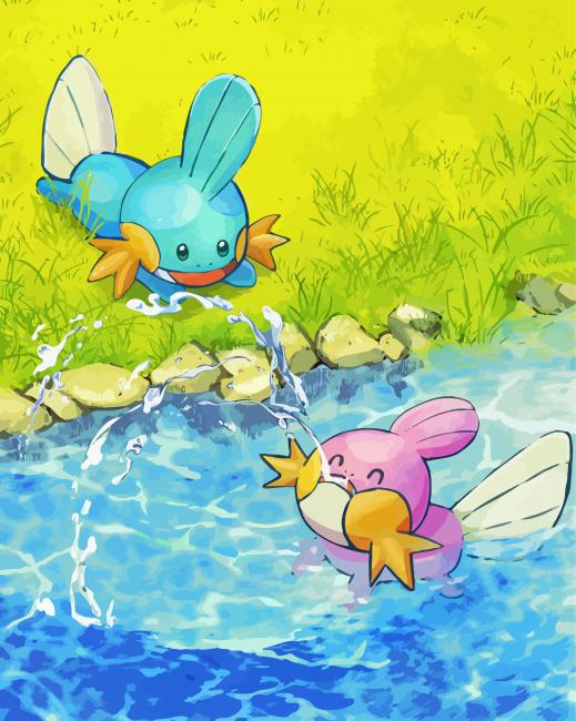 Mudkip Pokemon Species Paint By Numbers