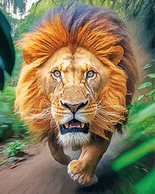 Running Lion Paint By Numbers