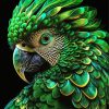 Green Parrot Paint By Numbers