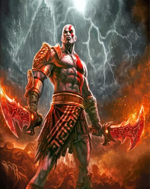 Powerful Kratos Paint By Numbers